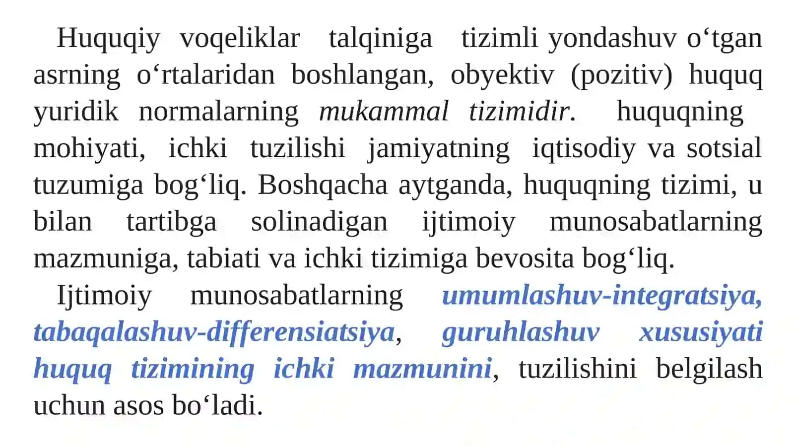 HUQUQ TIZIMI VA QONUNCHILIK TIZIMI. QONUNCHILIKNI TIZIMLASHTIRISH 2