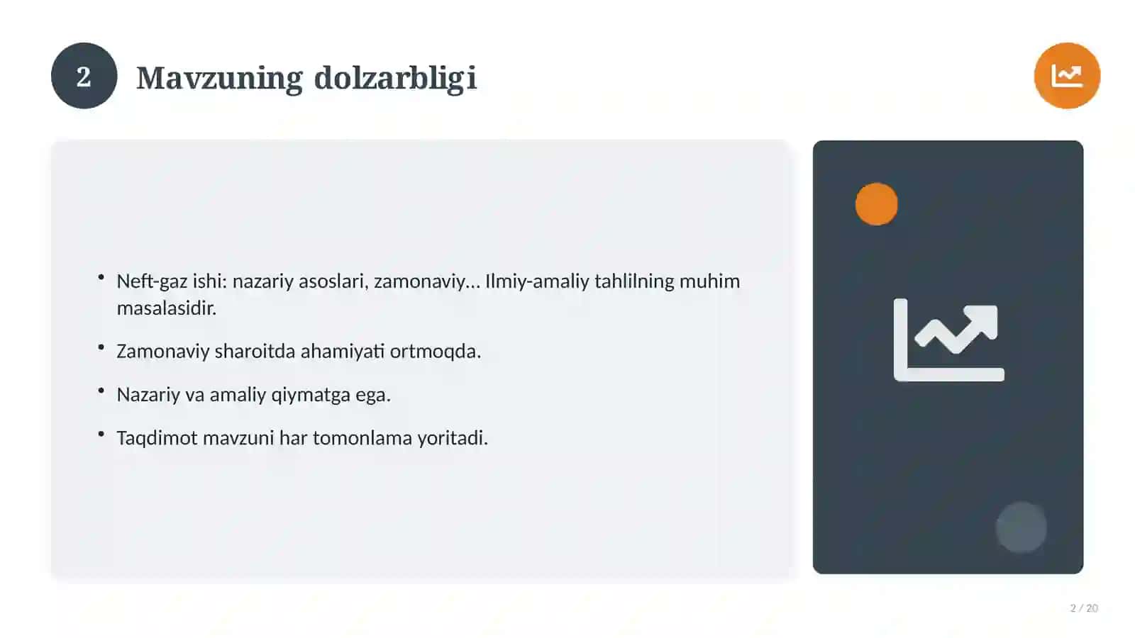 Neft-gaz ishi: nazariy asoslari, zamonaviy yondashuvda (Amaliyot hisoboti) 2