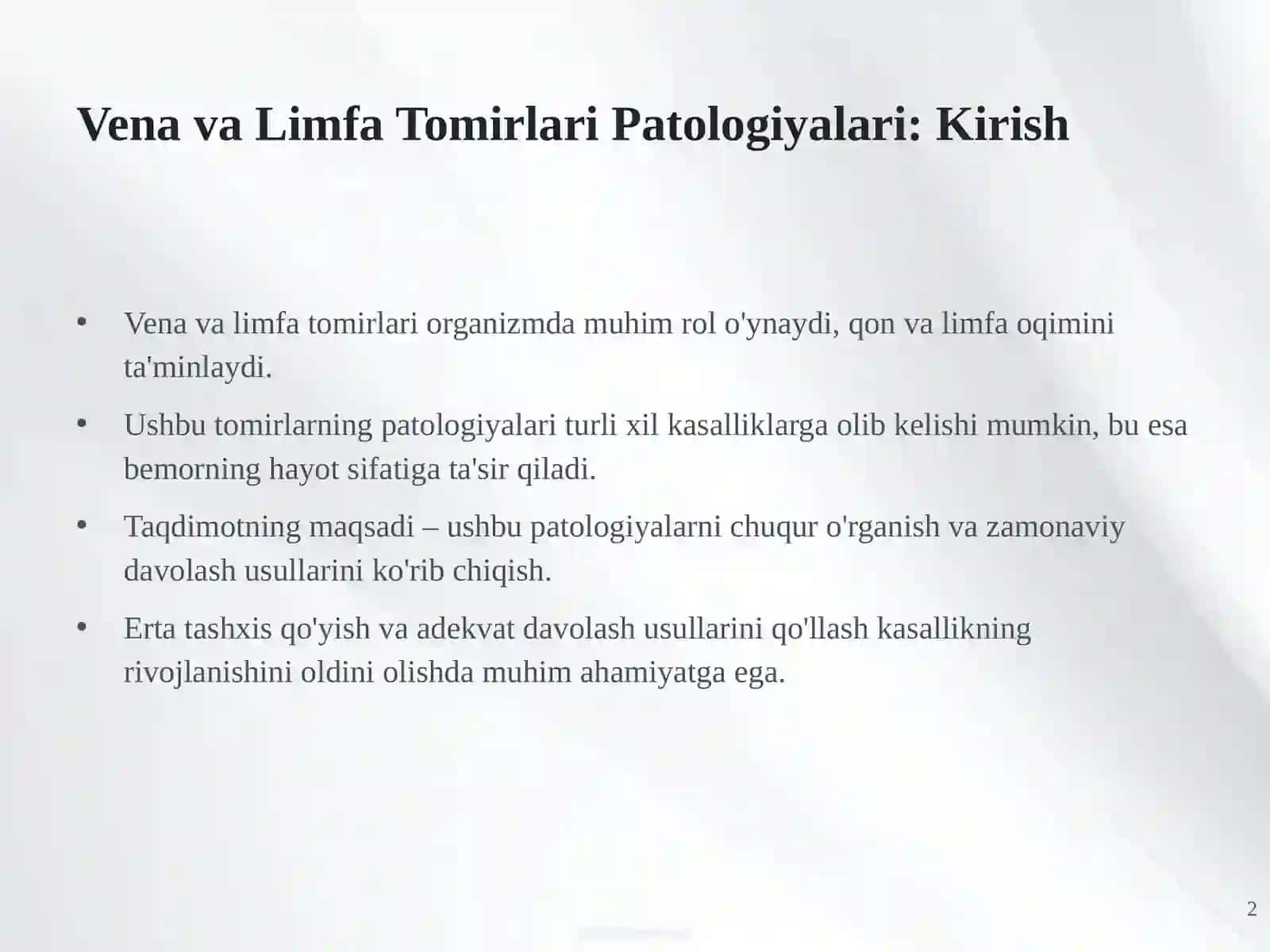 Vena va Limfa Tomirlari Patologiyalari: Diagnostika va Davolash 2
