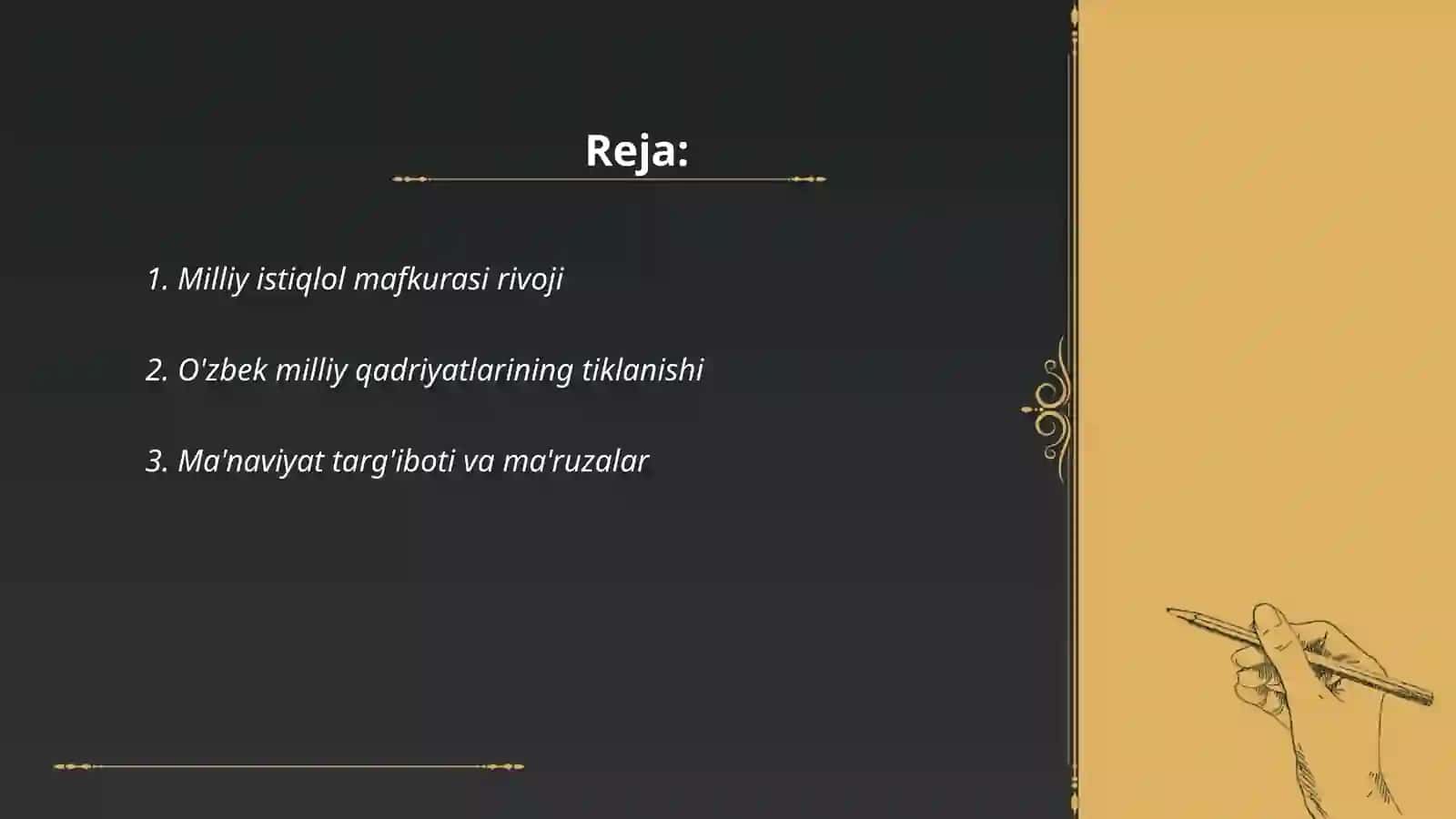Mustaqillik yillarida Oʻzbekistonda ma'naviy va madaniy taraqqiyot 2