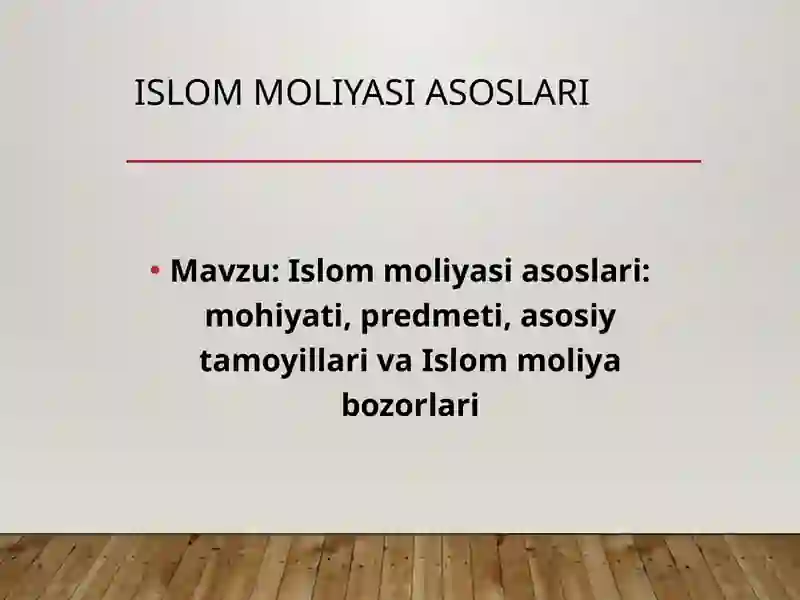 Islom moliyasi asoslari 2