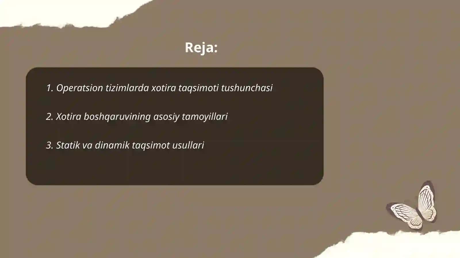 Operatsion tizimlarda Xotira taqsimoti, segmentatsiya va paging usullari 2