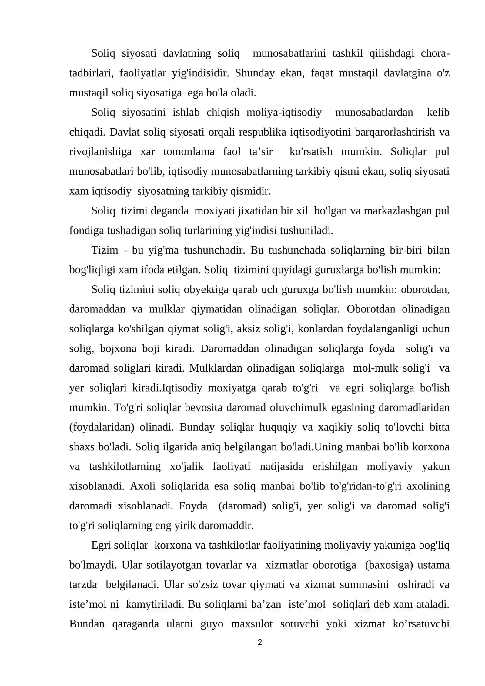 O'zbekistonda soliq-byudjet siyosati va soliq tizimining xususiyatlari 2