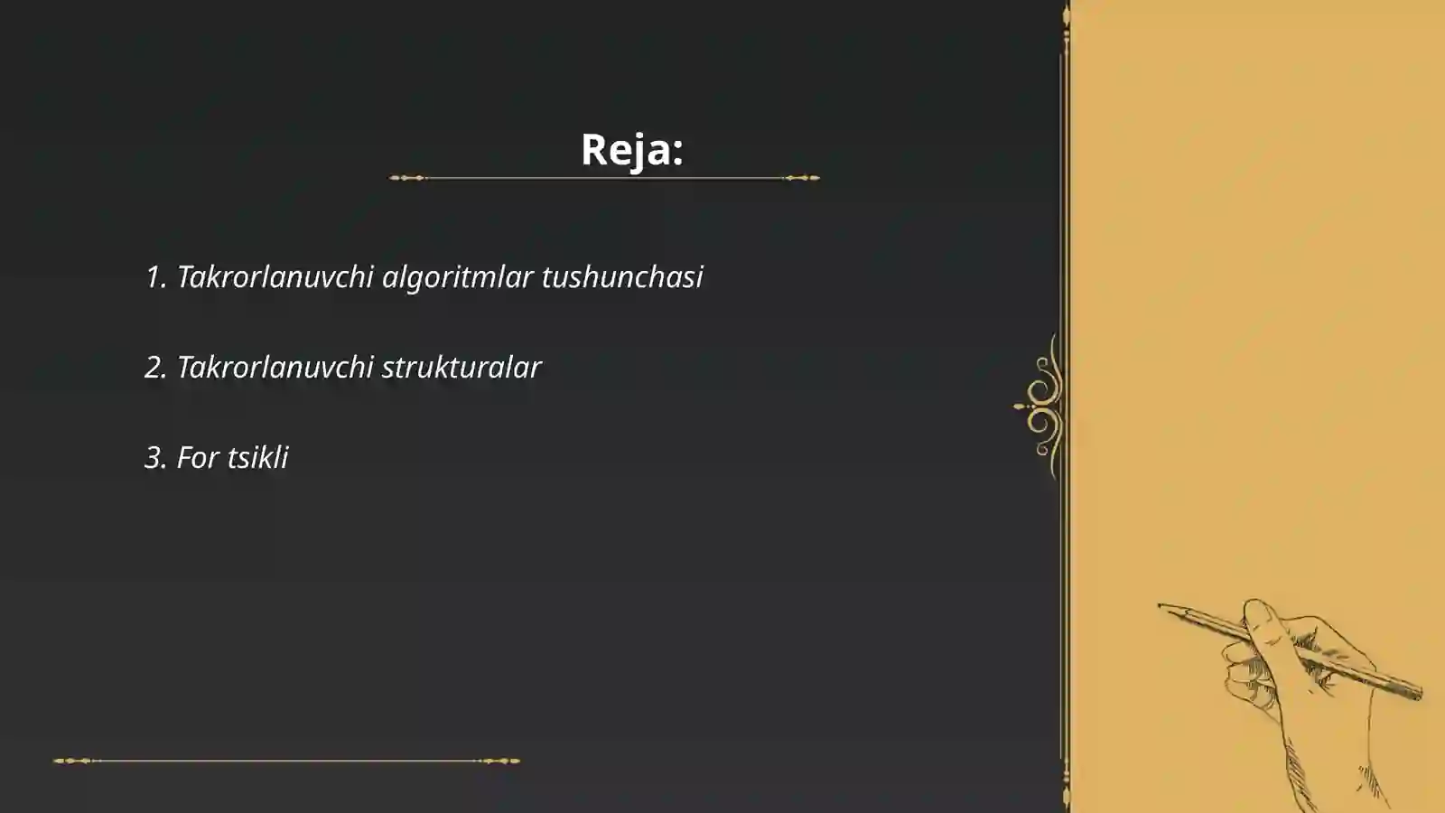 Takrorlanuvchi algoritmlar 2