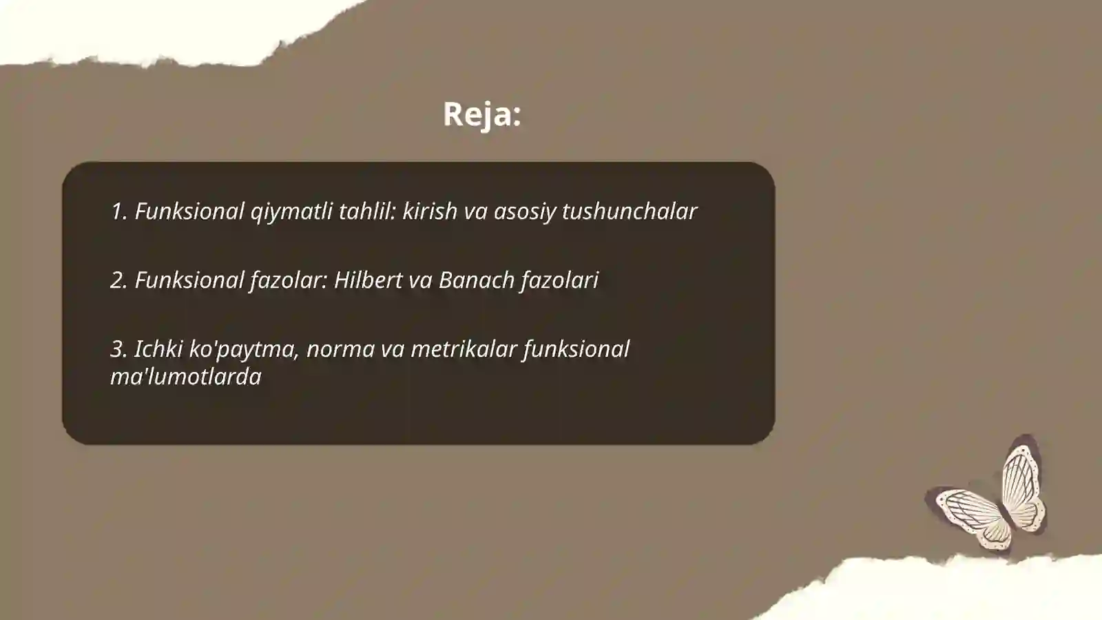 Funksional qiymatli taxlil 2