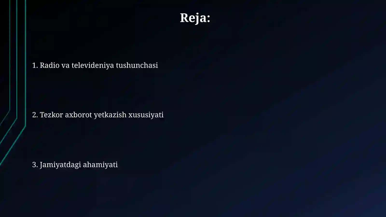 Radio va televideniya tezkor ommaviy axborot vositalari 2