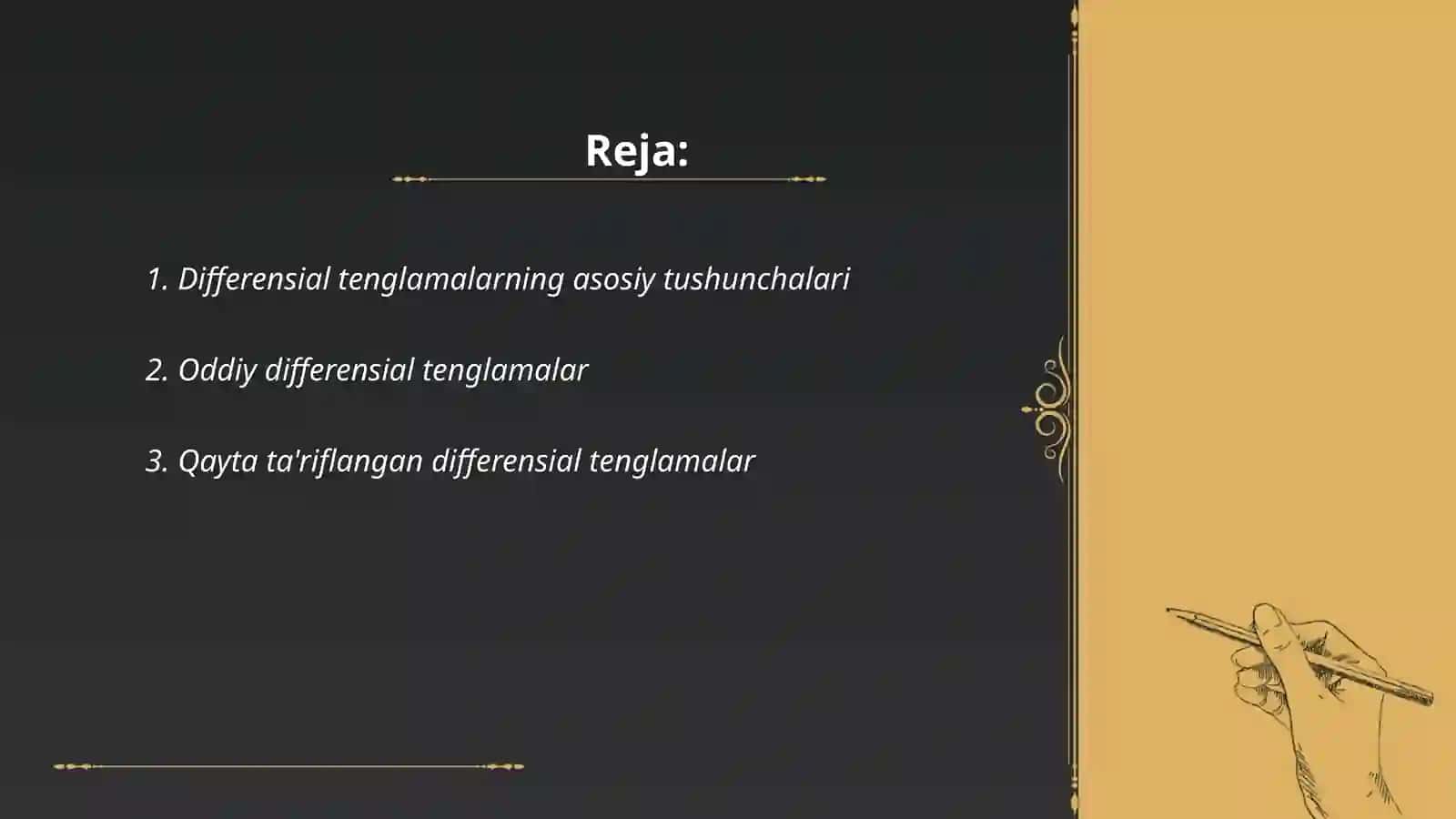 Differensial tenglamalar 2