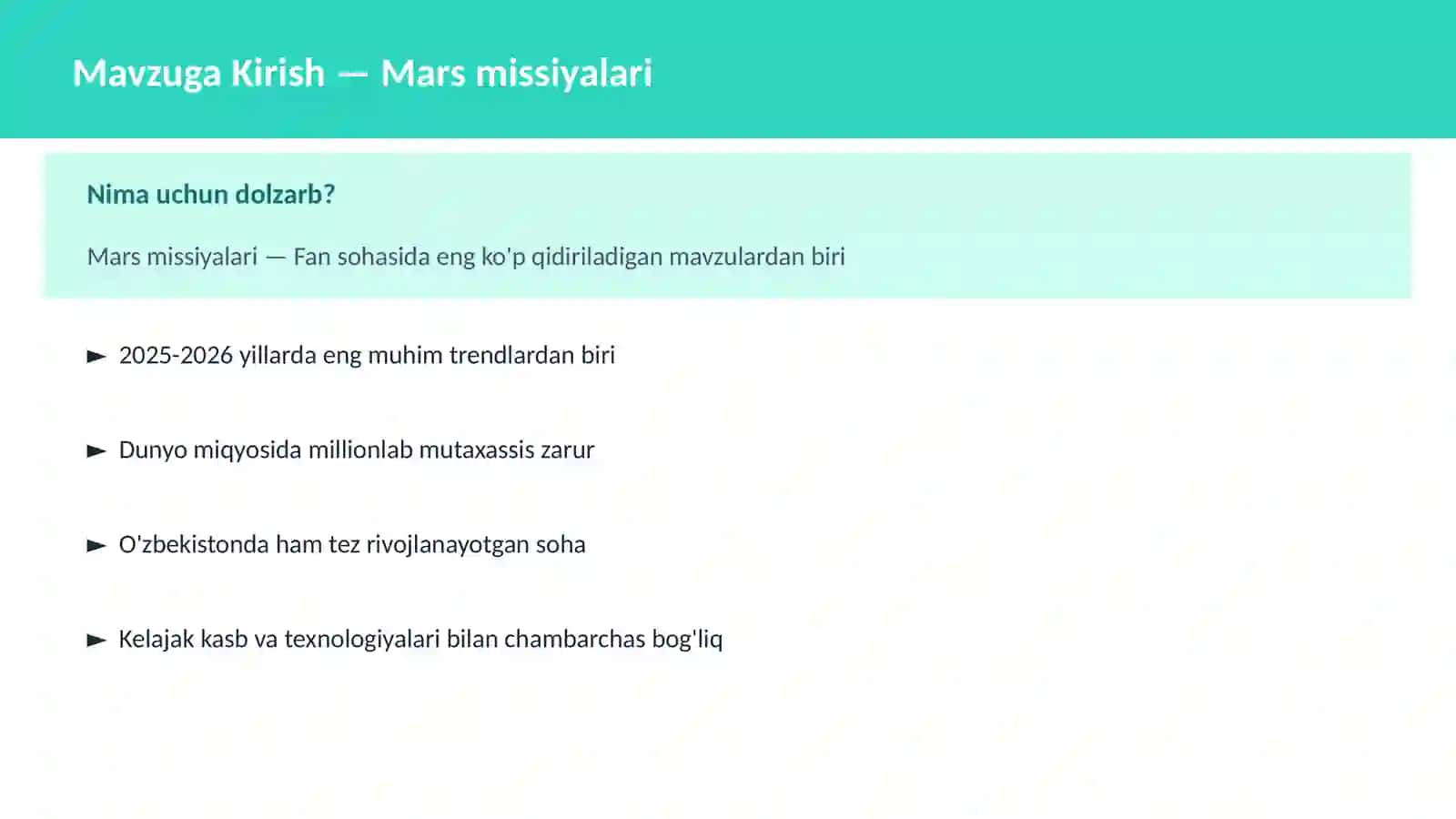 Mars missiyalari 2