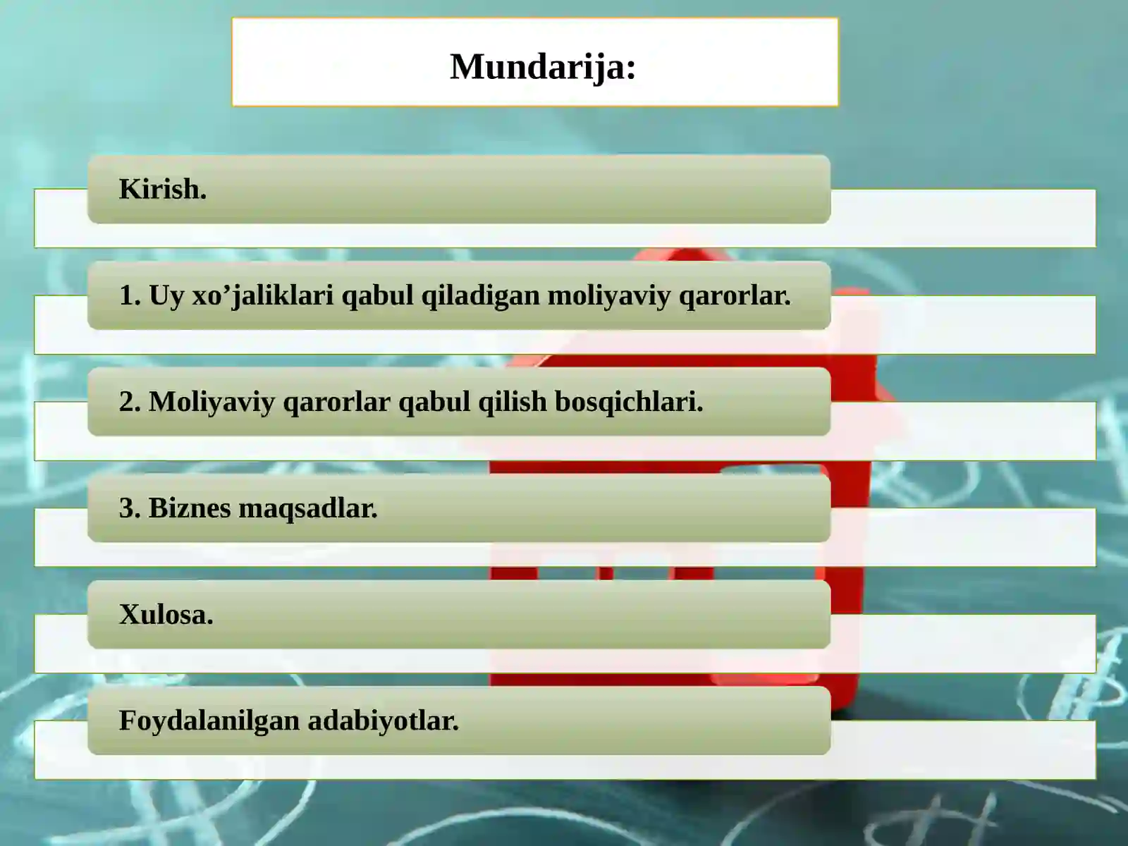 Moliyaviy qarorlar 2