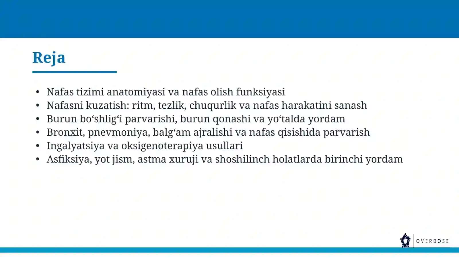 Nafas tizimi kasalliklarida bemor parvarishi va nazorati 2