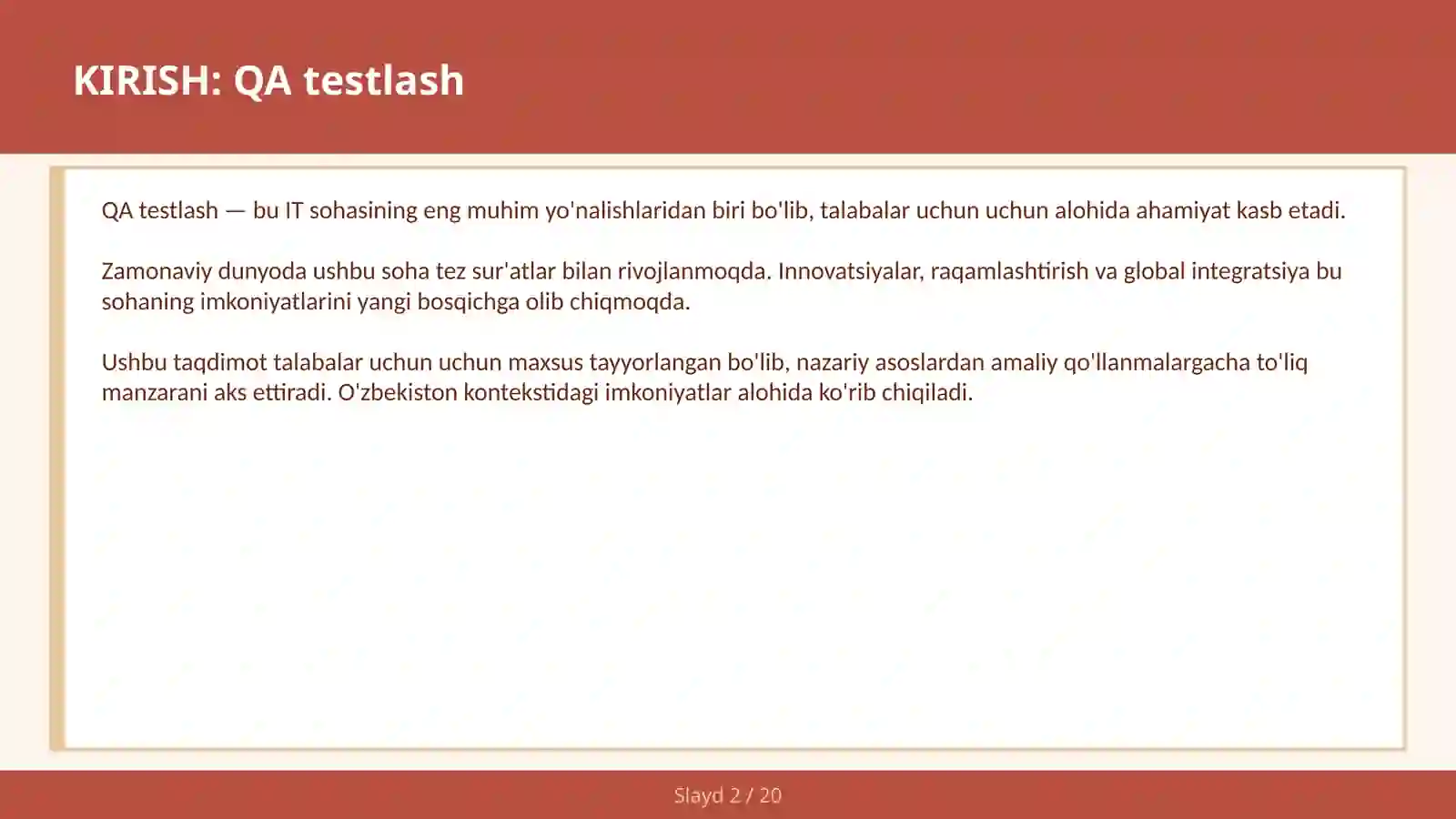 QA testlash 2