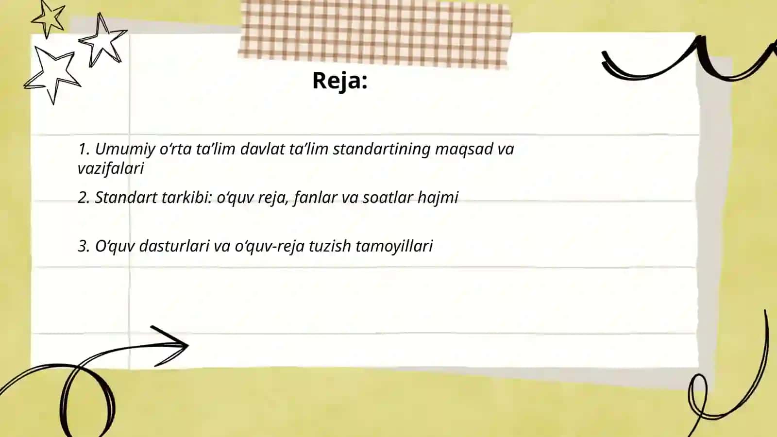 Umumiy o‘rta ta’lim davlat ta’lim standartini oʻrganish 2
