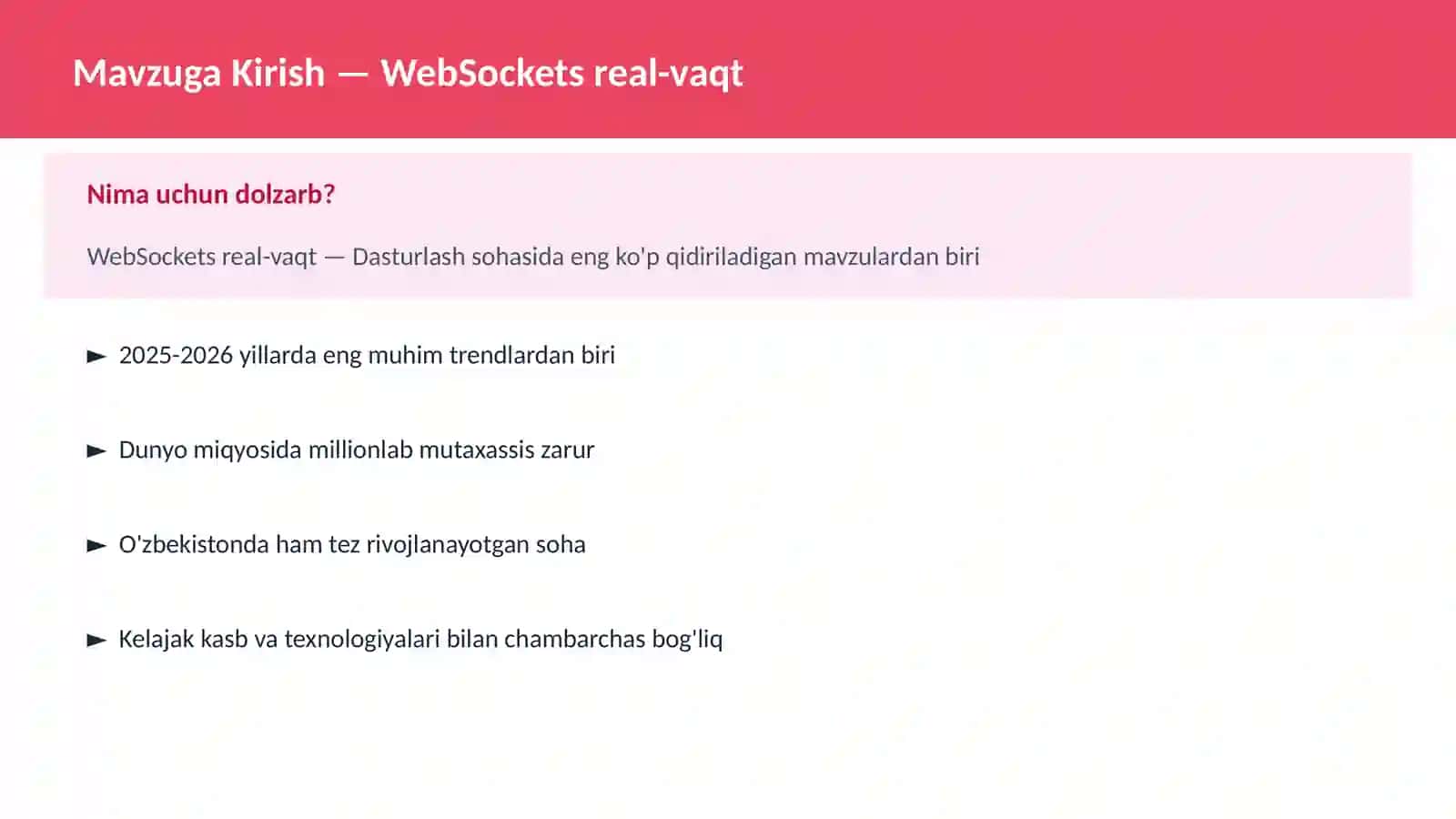 WebSockets real-vaqt 2