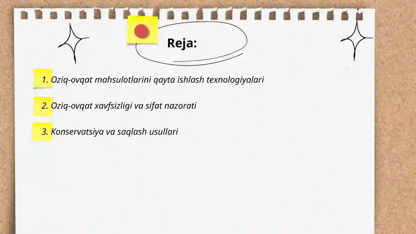 Oziq-ovqat mahsulotlarini qayta ishlash texnologiyalari 2