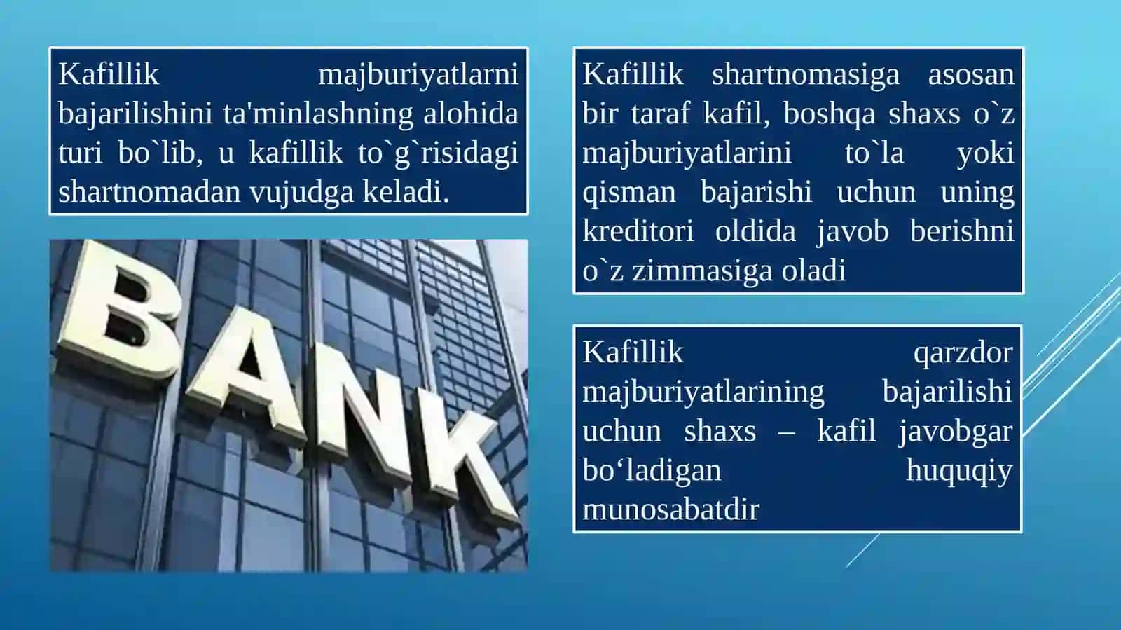 Kafillik- MAJBURIYATLARNI BAJARILISHINI TA’MINLASH USULI SIFATIDA 2