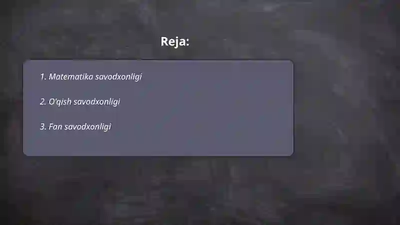 Matematika savodxonligi 2