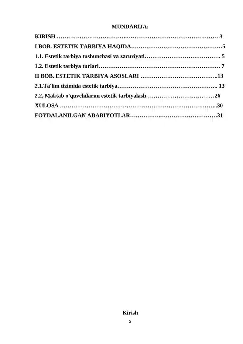 O’QUVCHILARNI ESTETIK RUHDA TARBIYALASH 2