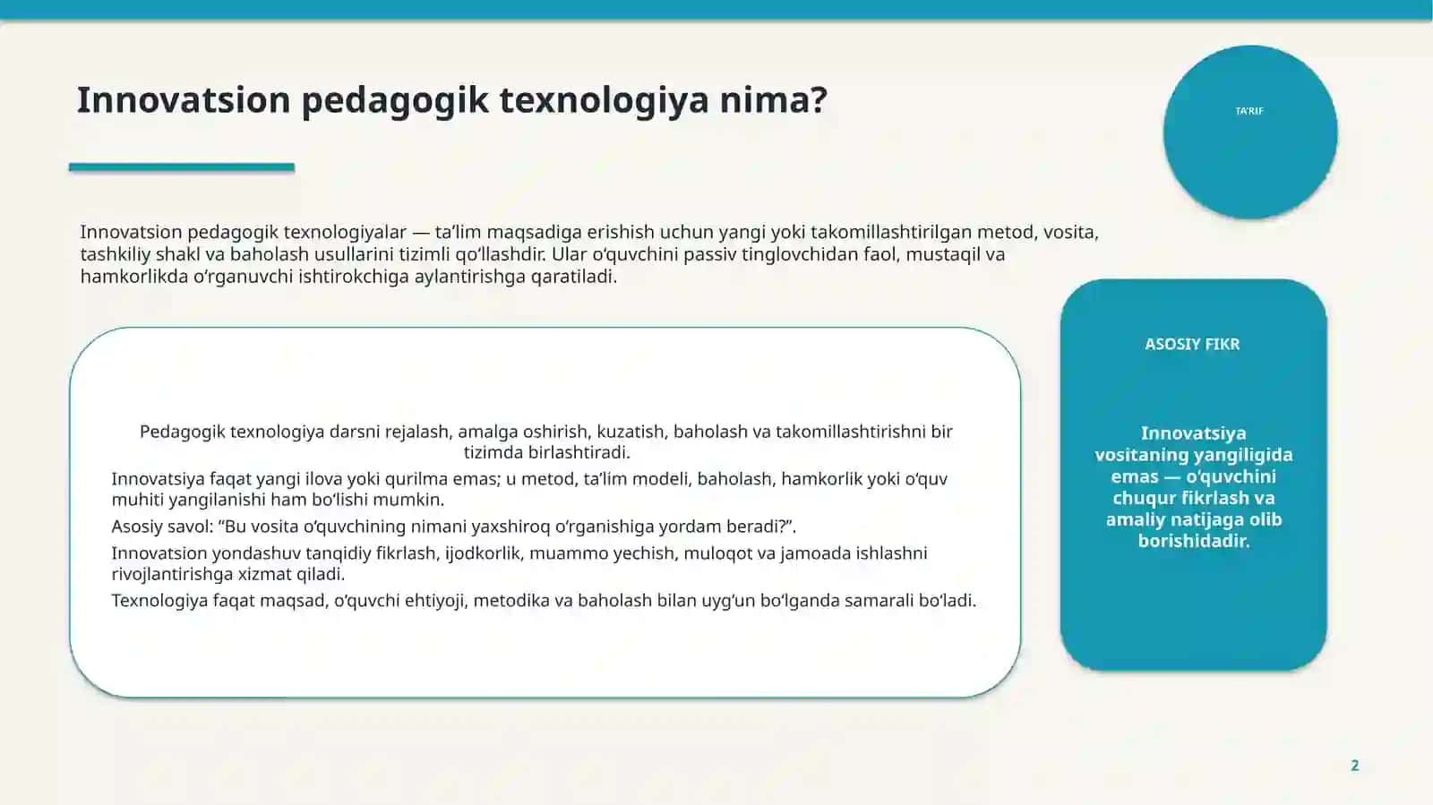 Innovatsion pedagogik texnologiyalar 2