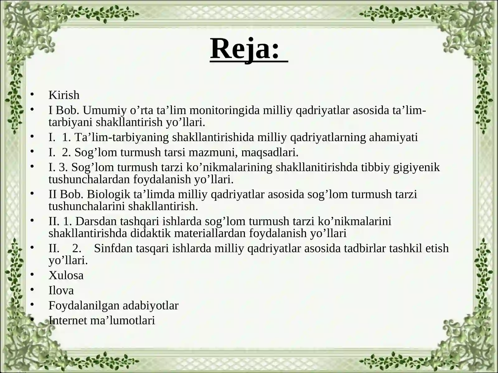 Sog'lom turmush tarzi BMI 2