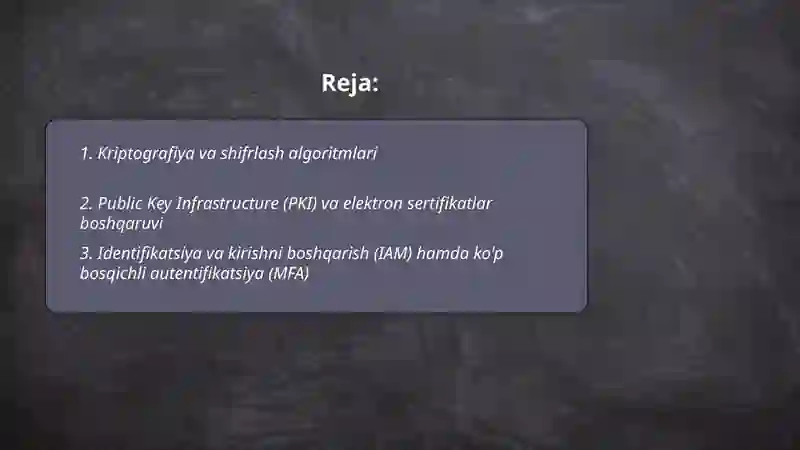 Kriptografiya va shifrlash algoritmlari 2