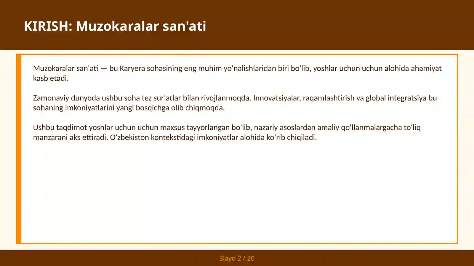 Muzokaralar San'ati 2