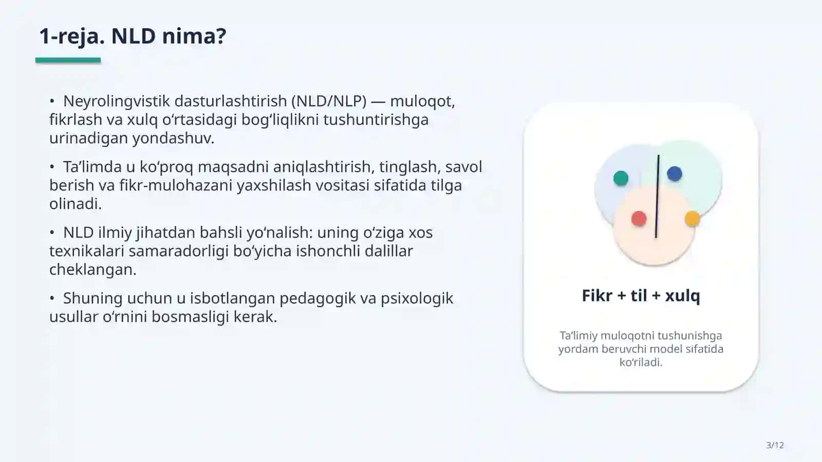 Neyrolingvistik dasturlashtirish (NLD) tushunchasi 2