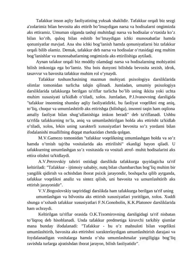 Tafakkur borasidagi psixalogik nazariya 2