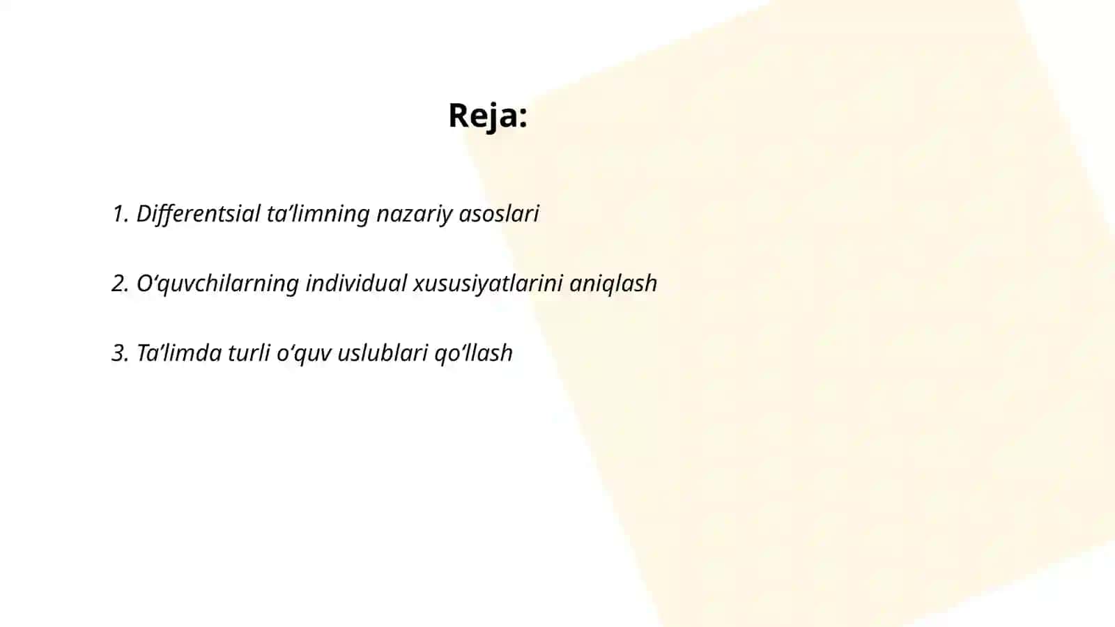 Differentsial taʼlimning nazariy asoslari 2