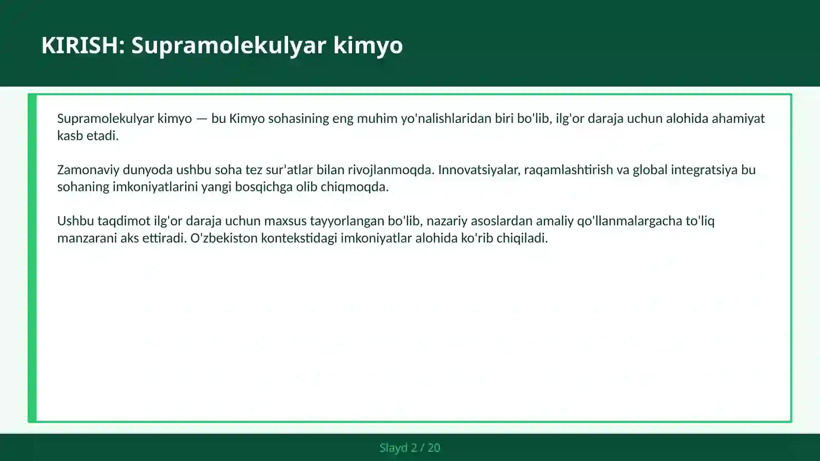 SUPRAMOLEKULYAR KIMYO 2