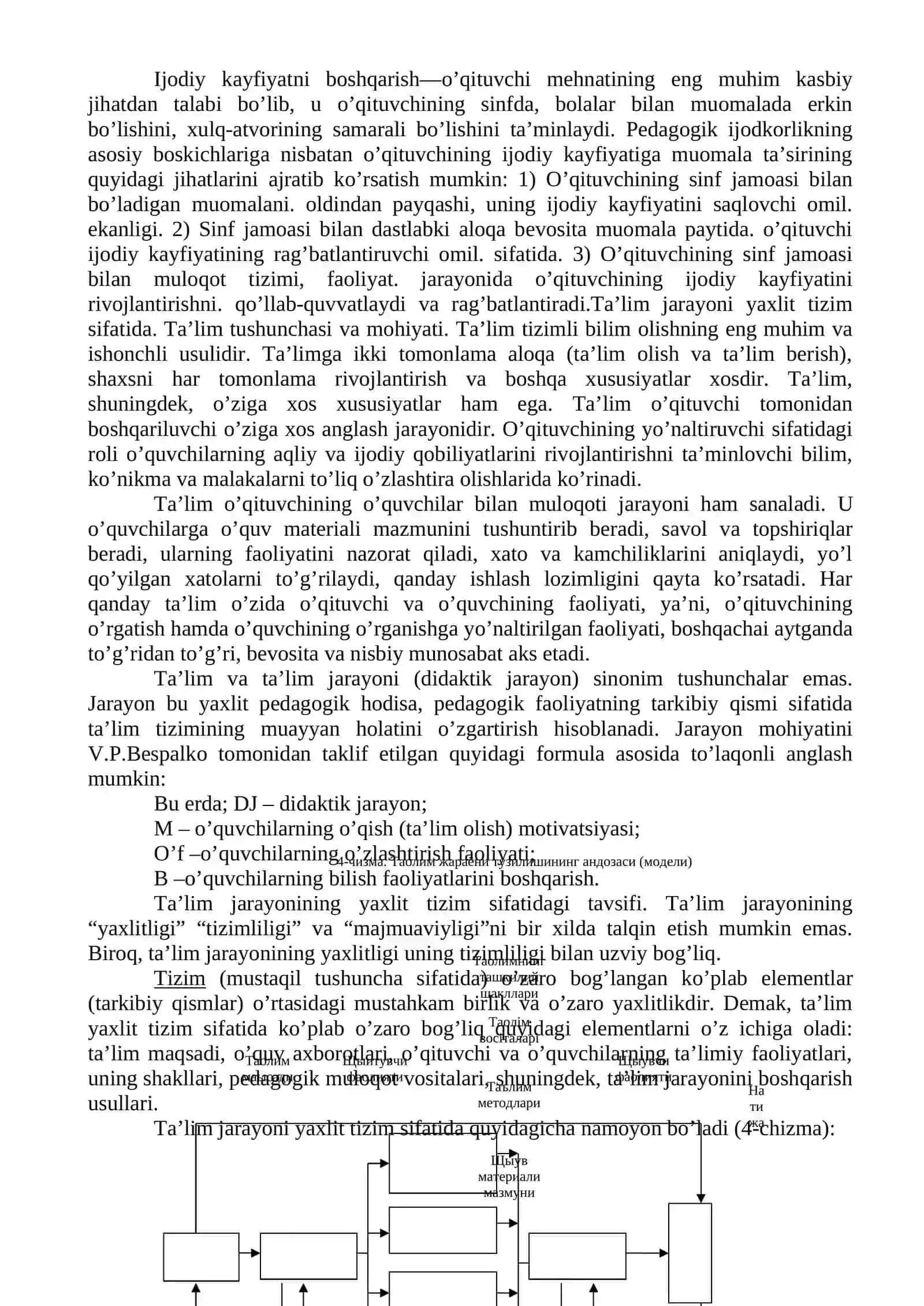 O'qituvchining ta'lim jarayoniga qo'yiladigan asosiy talabalar va o'z ijodiy kayfiyatini boshqarish 2