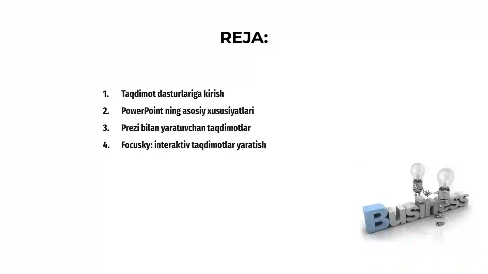 Taqdimot dasturlari: PowerPoint, Prezi, Focusky 2