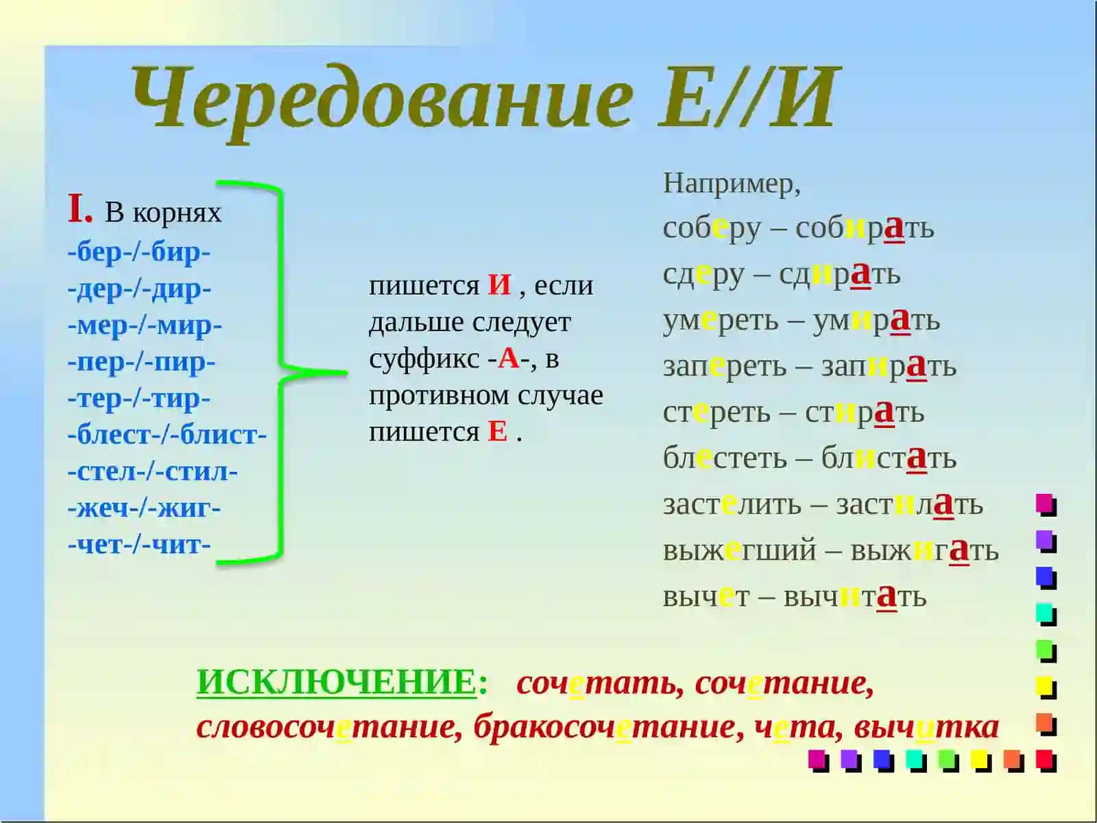 Чередование гласных в корне слова 2