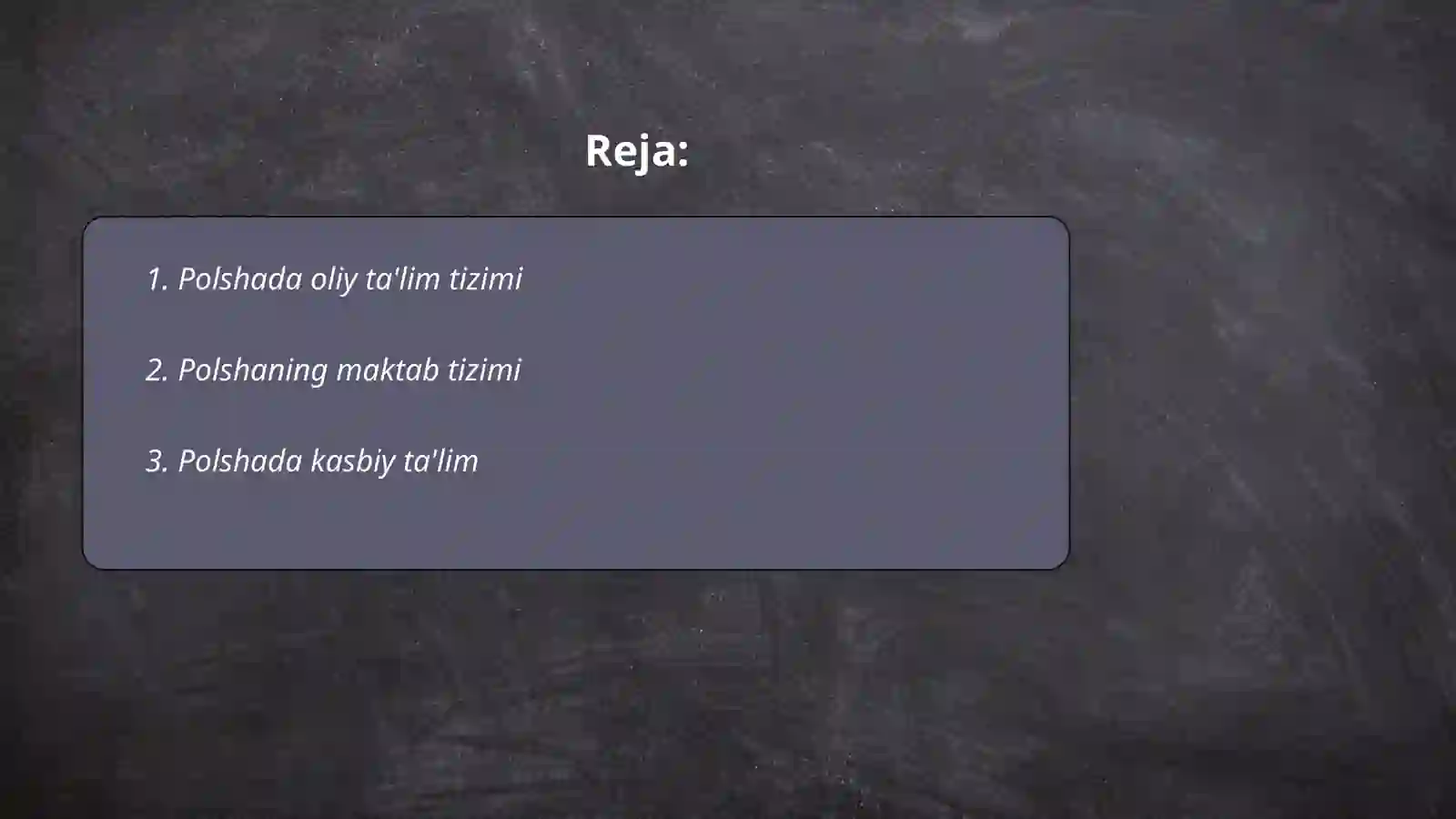 Polsha davlatining ta'lim sohalari 2