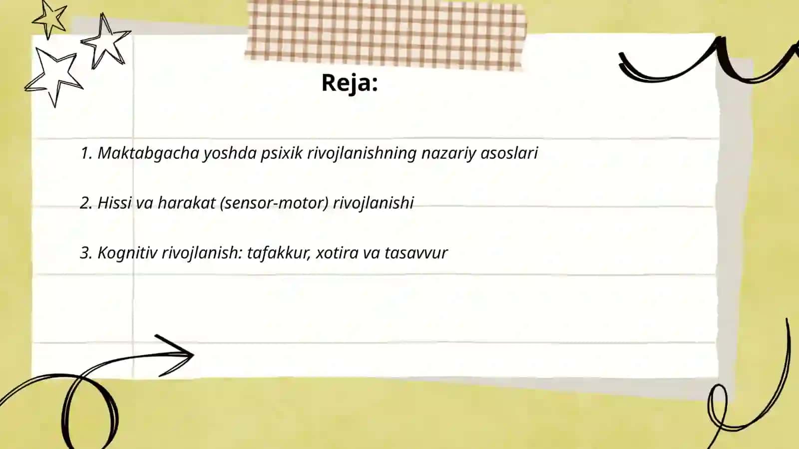 Maktabgacha yosh davrda psixik rivojlanish 2