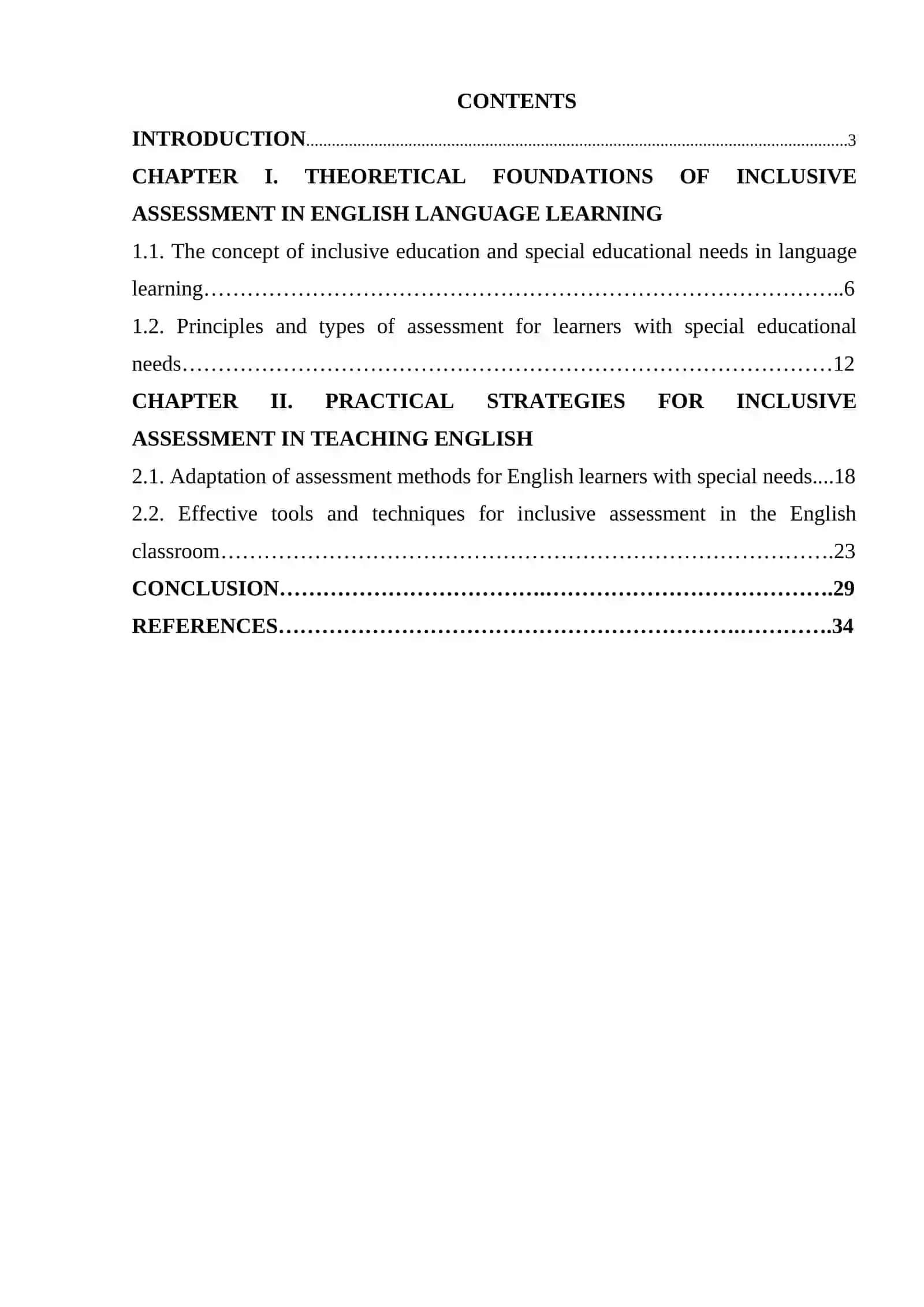Kurs ishlari: Inclusive Assessment Strategies for English Learners with Special Educational Needs 2