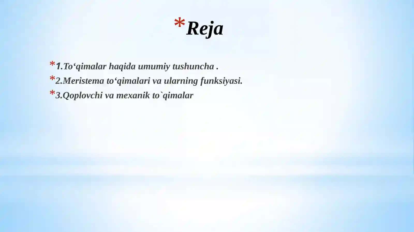 O`simlik to`qimalari.Hosilqiluvchi, qoplovchi vamexanik to`qimalar 2