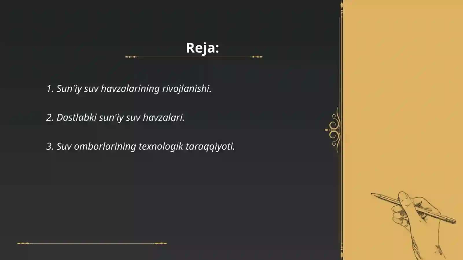 Sun'iy suv havzalarining paydo boʻlish tarixi va ularning biosferadagi ahamiyati (Shomurodova Gulchiroy) 2
