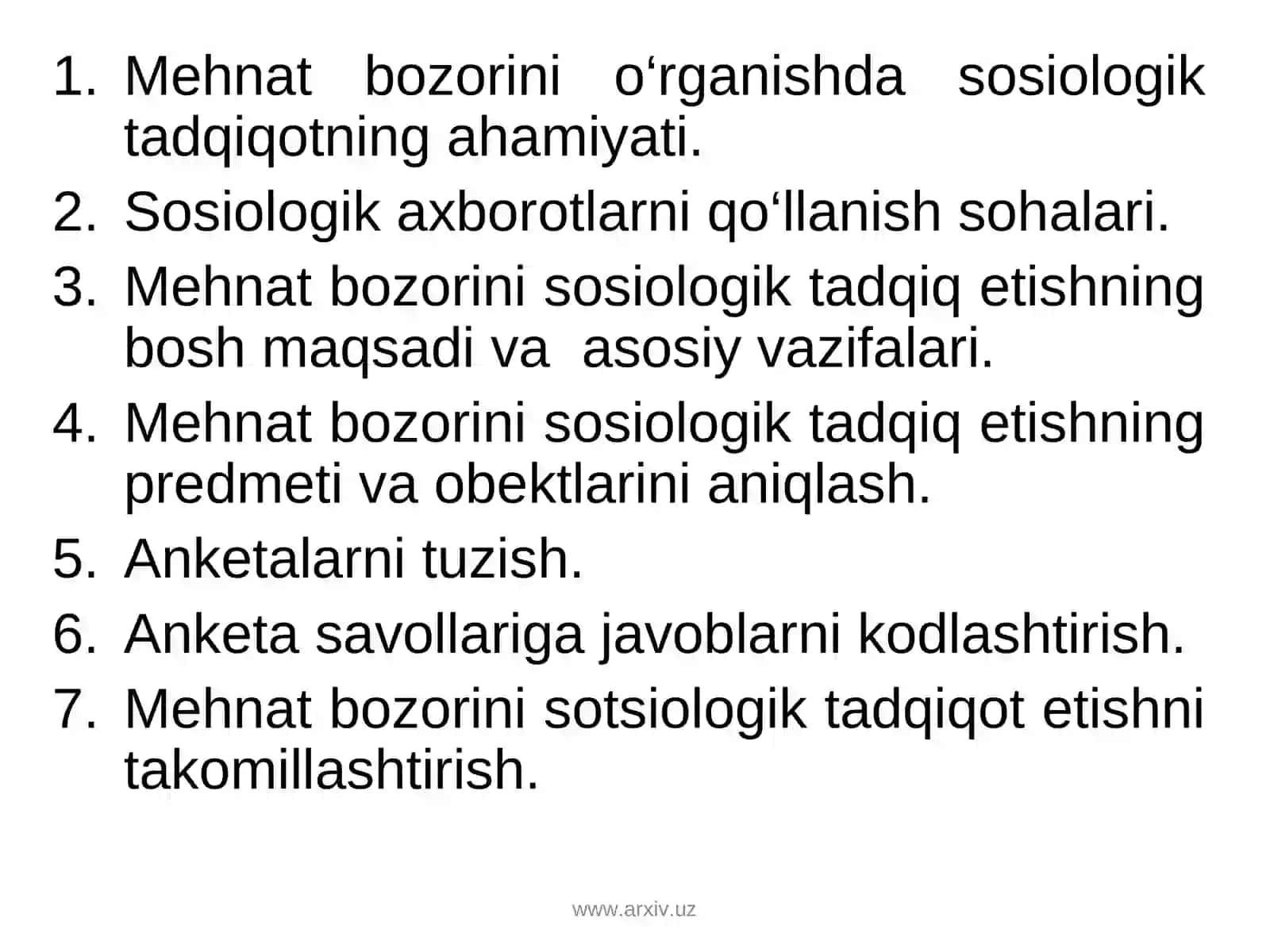 Mehnat bozorining sotsiologik tadqiqoti 2