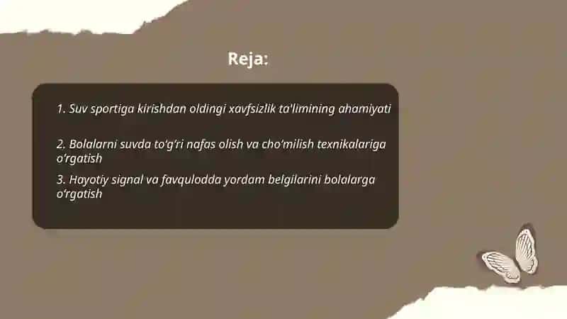 Suv sportiga tayyorlashda xafsizlik qoidalarini oʻrgatishning ahamiyati 2