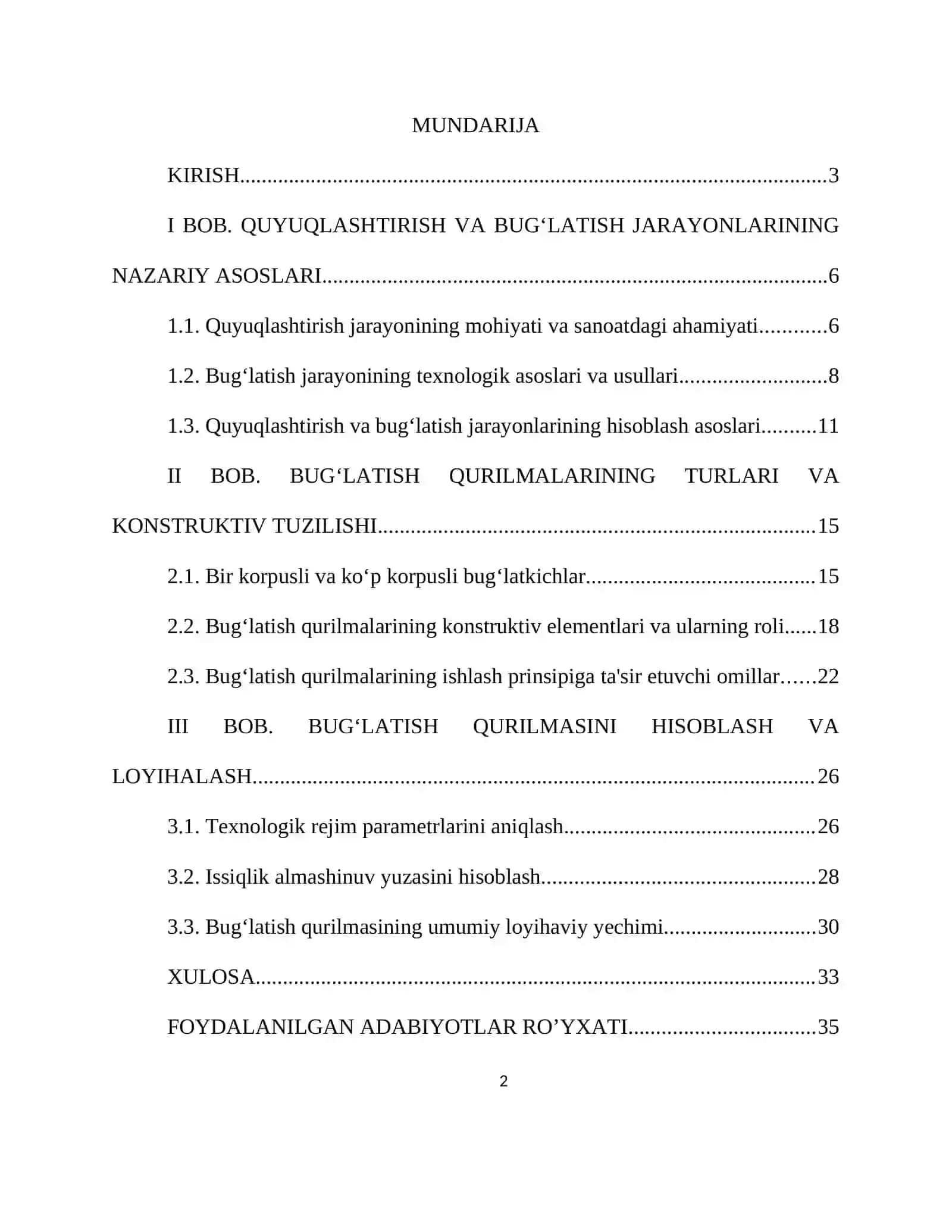 BOB. QUYUQLASHTIRISH VA BUG‘LATISH JARAYONLARINING NAZARIY ASOSLARI 2
