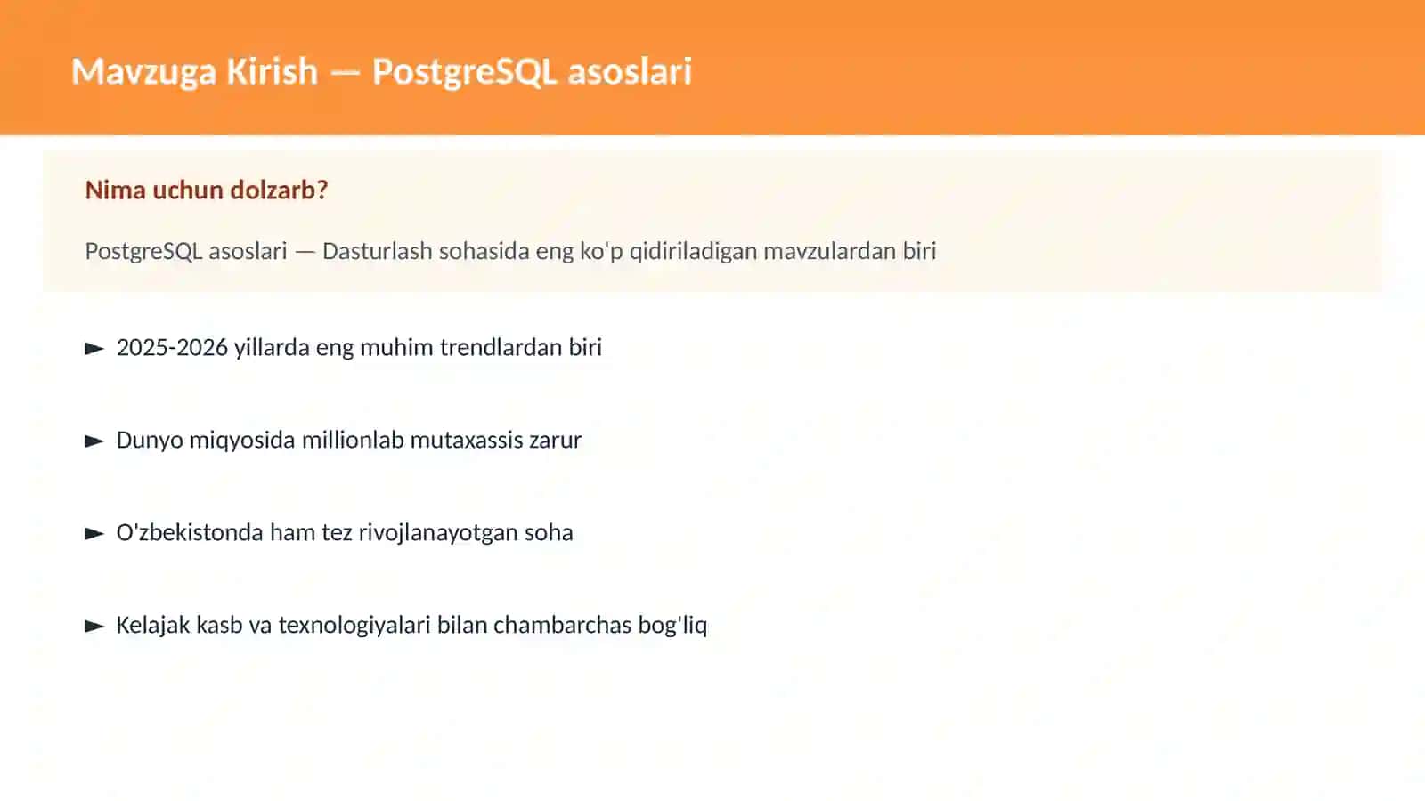 PostgreSQL asoslari 2