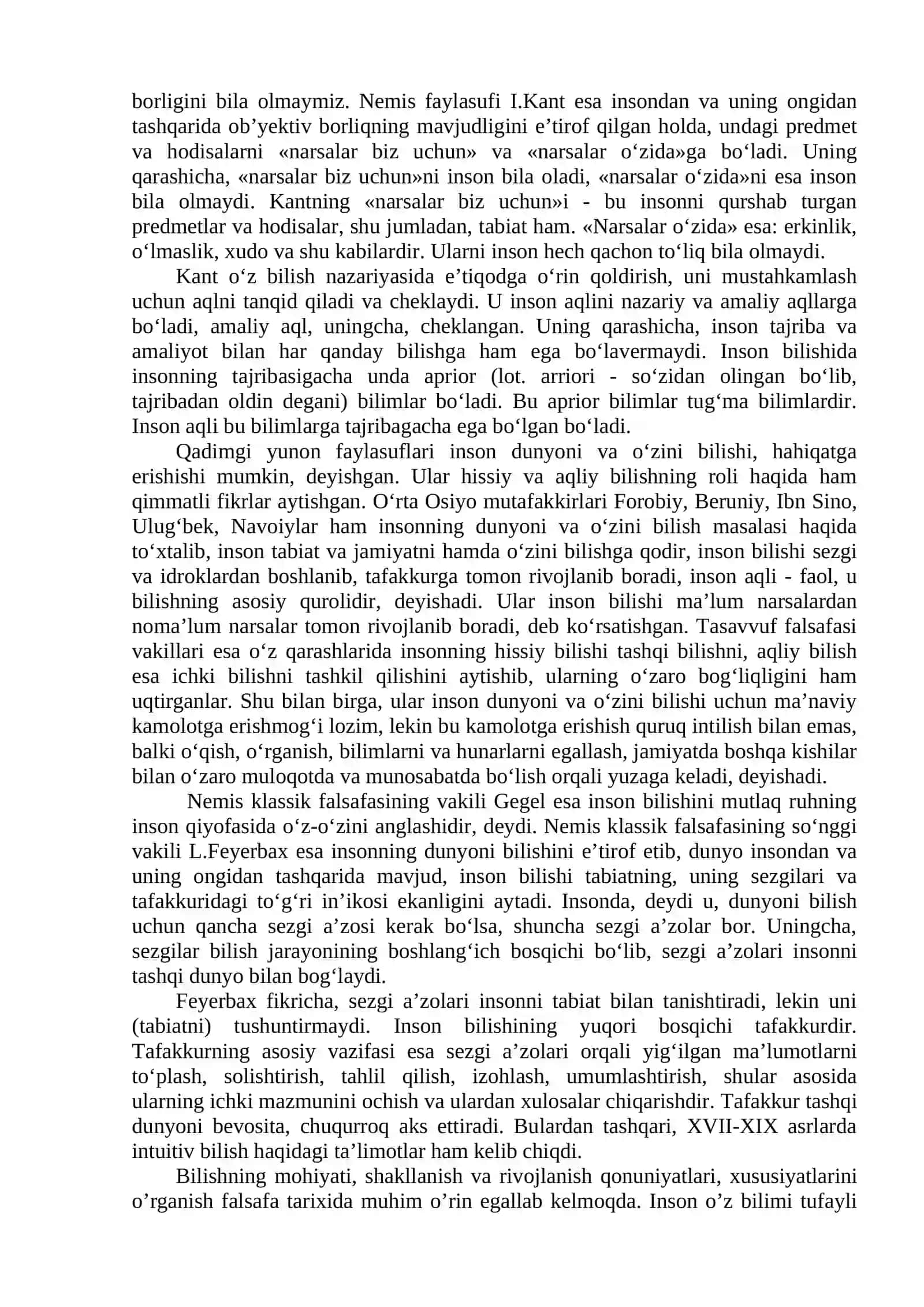 BILISH FALSAFASI (GNOSEOLOGIYA) 2
