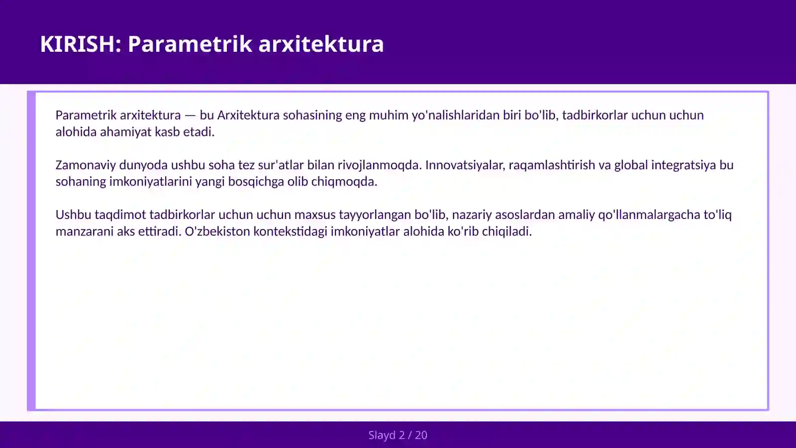 Parametrik arxitektura 2