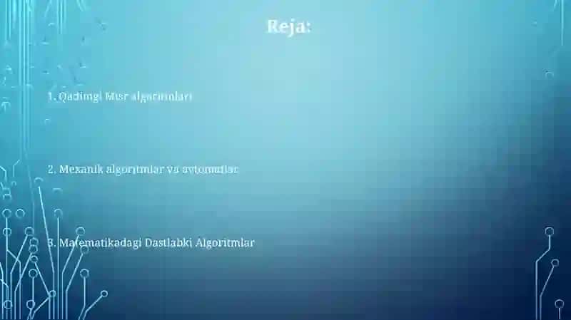 Matematikadagi Dastlabki Algoritmlar 2