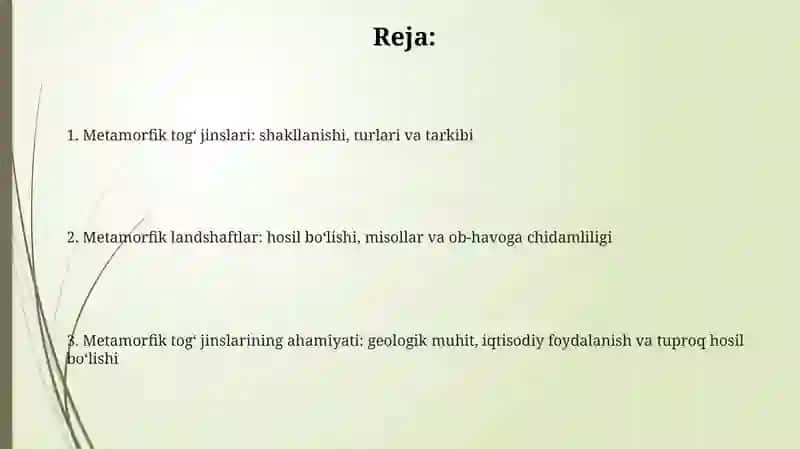 Метаморфизм жаройлари ва релеф шакллари 2