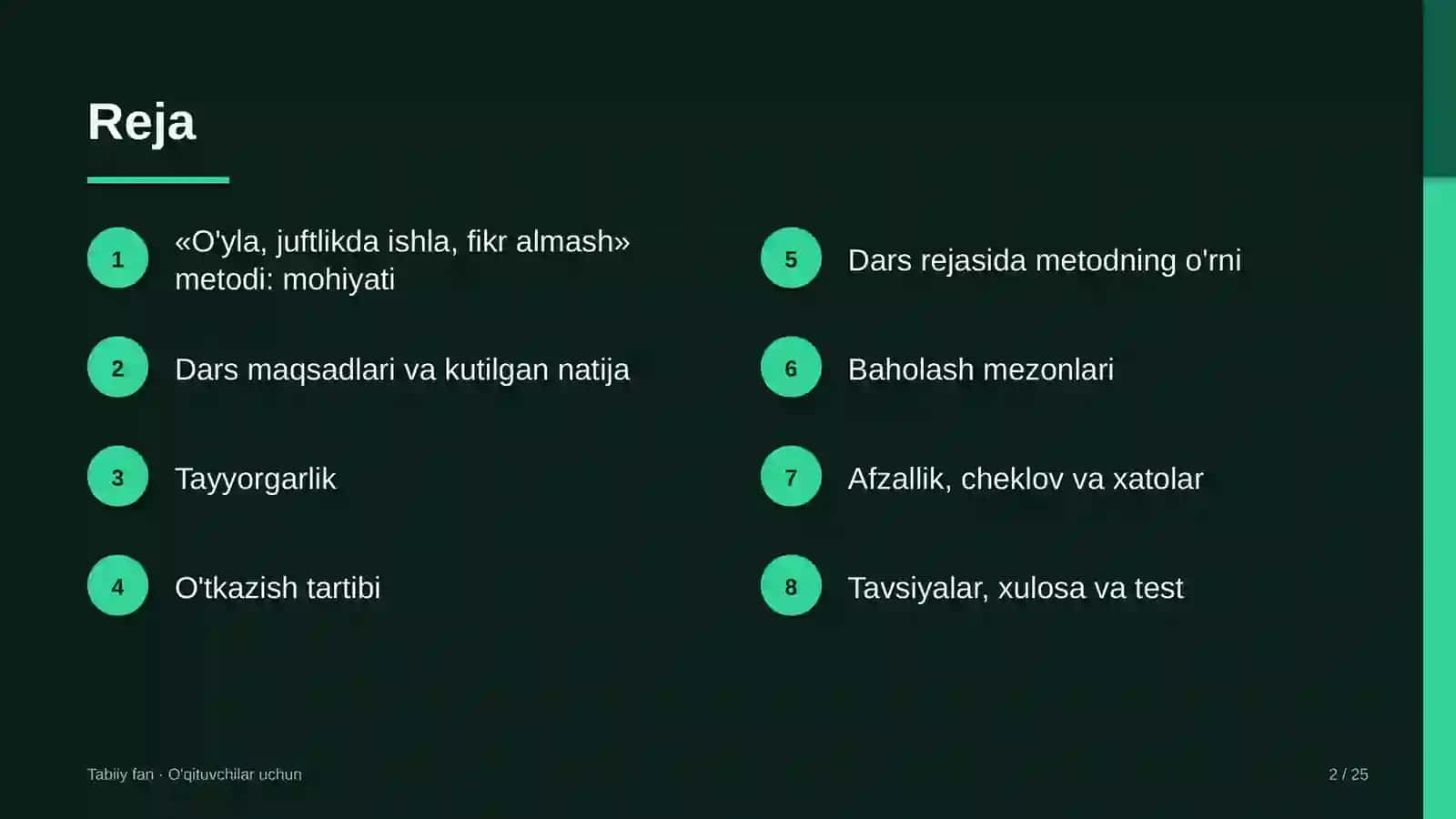 tabiiy fan darslarida o'yla juftlikda ishla fikr almash metodidan foydalanish 1776 2