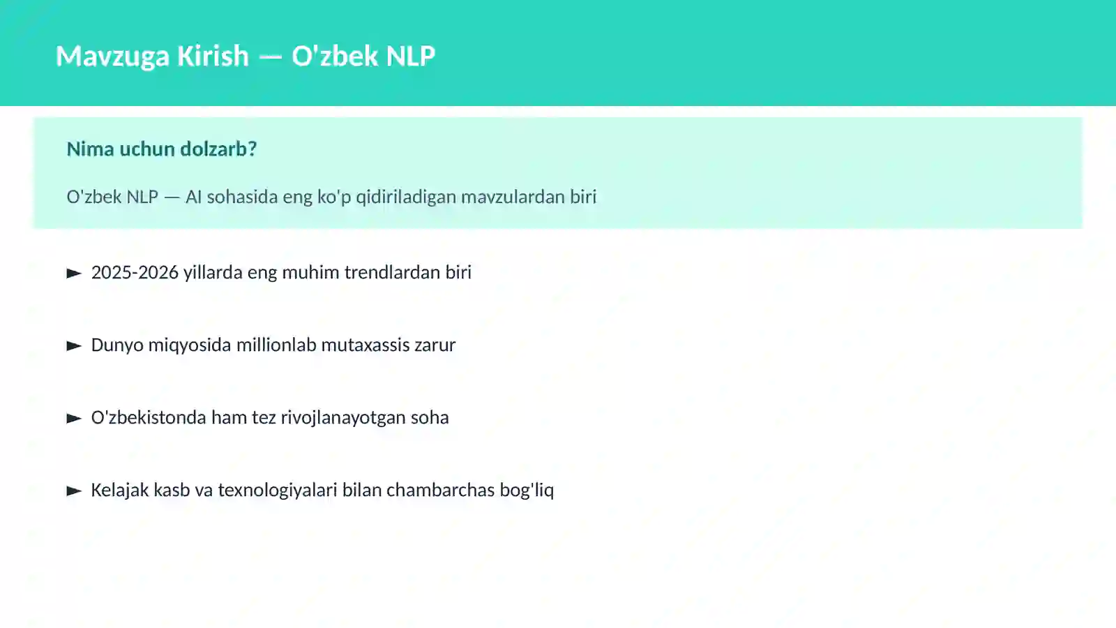 AI | NLP TABIIY TIL QAYTA ISHLASH 2
