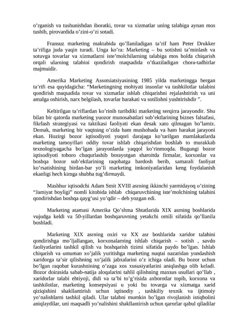 MARKETINGNING MOHIYATI VA UNING RIVOJLANISHINING ASOSIY BOSQICHLARI 2