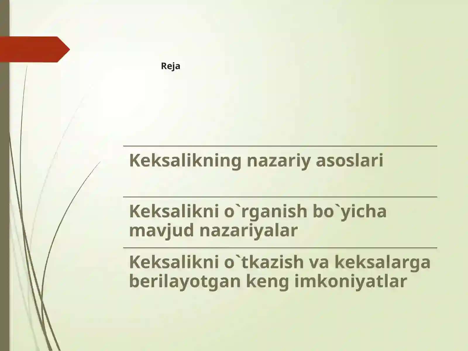 Inson hayotining keksalik hadidagi qarashlari. 2