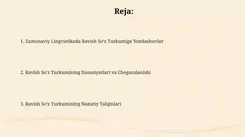 Ravish soʻz turkumi muammosiga  doir nazariy qarashlar tahlili 2